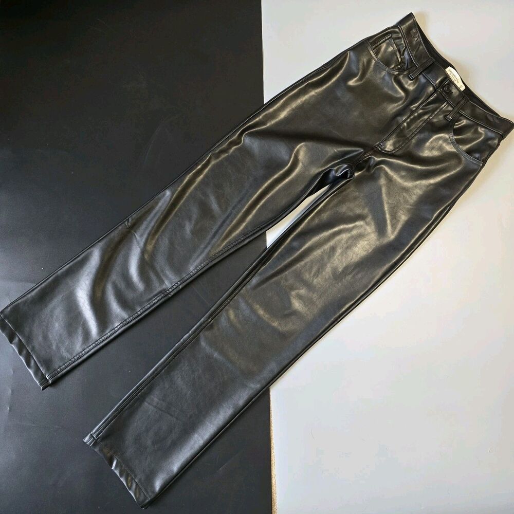 Abercrombie Fitch The 90s Slim Straight Ultra High Rise Coated Jeans Size 4L